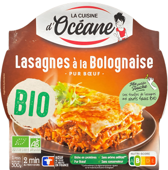 La Cuisine d'Océane - Lasagne Bolognese Rind Bio 300g